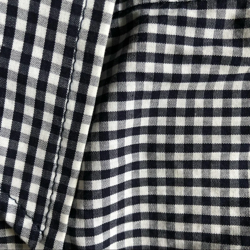 Kikilynn Navy & White gingham Long sleeve cotton Shirt Dress Size 4 - Picture 9 of 11